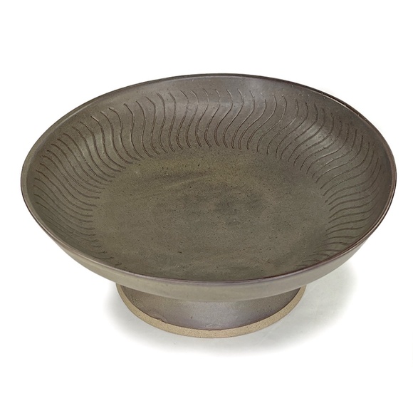 Marshall Studios Gordon Martz 1960s Indiana Stoneware Footed Salad Serving Bowl - Picture 2 of 5